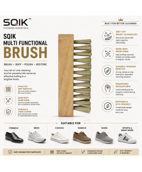 SQIK MultiPro Multifunctional Cleaning Brush | Premium Multi-Surface Cleaning Brush for Shoes, Sneakers, Canvas, Leather, Suede & Daily Cleaning